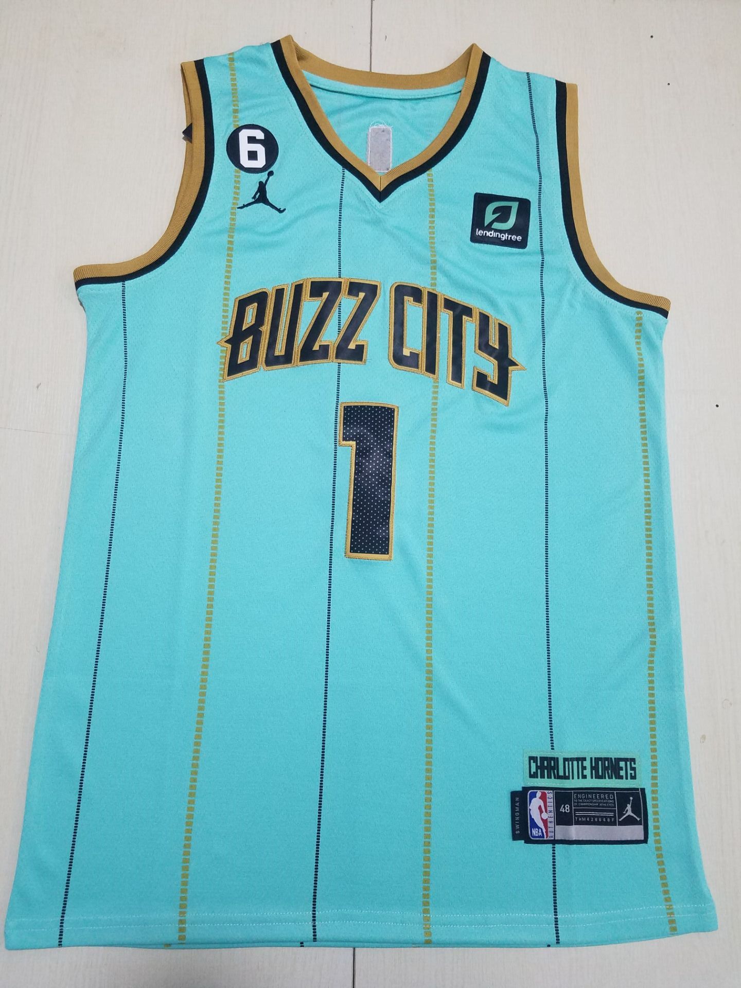 Men Charlotte Hornets #1 LaMelo Ball Jordan Brand Light Green 2022 NBA Jersey->charlotte hornets->NBA Jersey